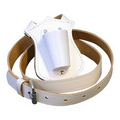Single Strap Leather Parade Belt- White